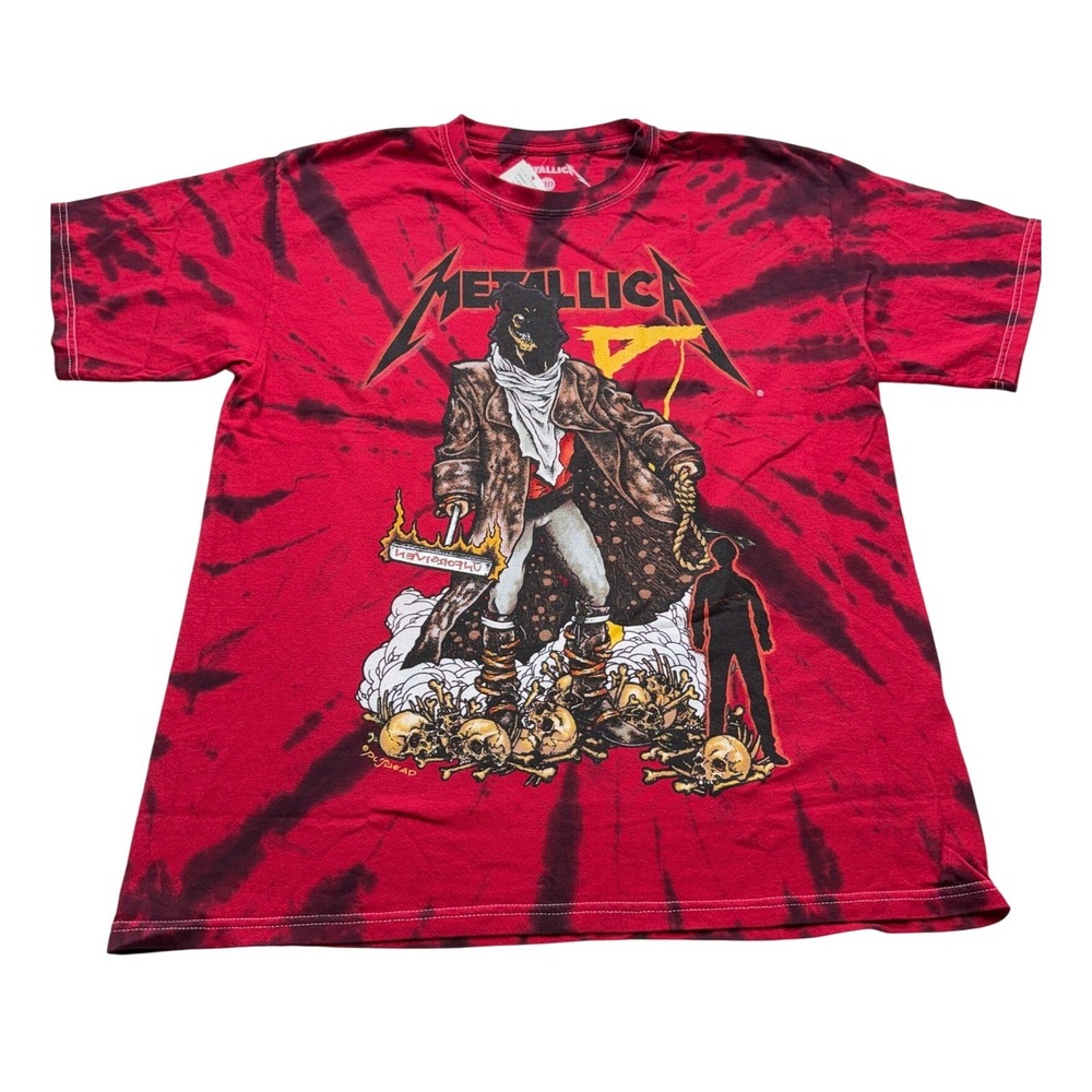 Metallica T-Shirt Mens Medium Unforgiven Pushead Tie Dye Graphic Band Tee NWT